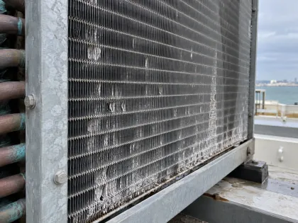 salt deposits on chiller coil inlet face