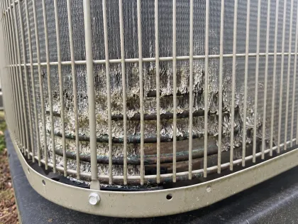 corrosion concentrated on the condenser inlet face