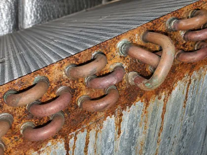 corroded return bends and brazed joints