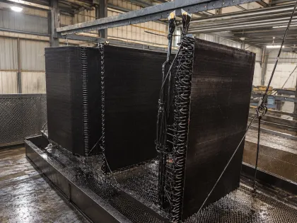 coated coils draining over the drip tray