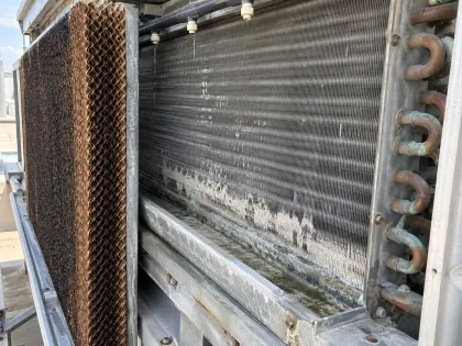 mineral scale and corrosion behind adiabatic pads