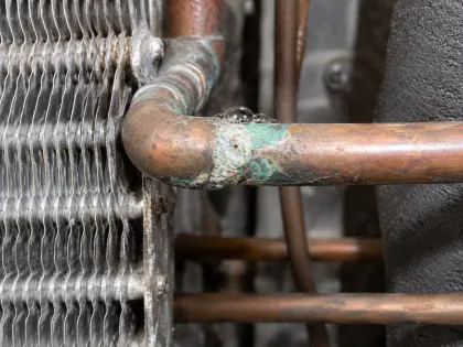 pinhole leak on an evaporator copper tube