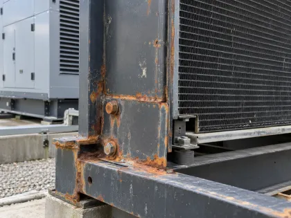 rusted radiator side plate and frame
