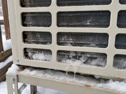 ice and corrosion on lower heat pump coil rows