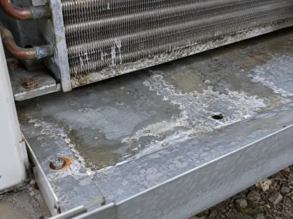 salt residue in heat pump base pan