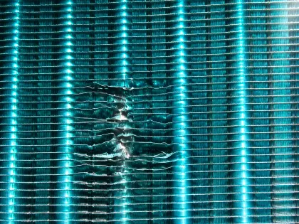 crushed fins on a coil face, recorded at incoming inspection