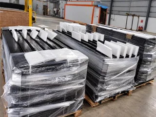 coated coils wrapped and padded on pallets