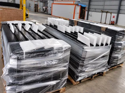 coated coils wrapped and padded on pallets