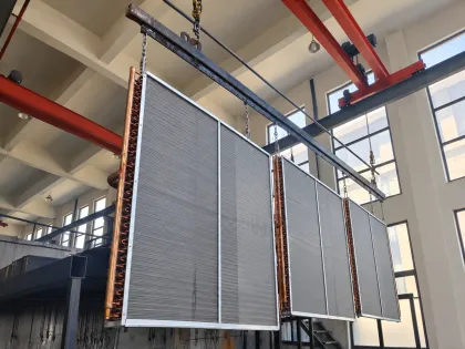 coils hung on an overhead carrier